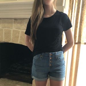 Simple black tee with pocket